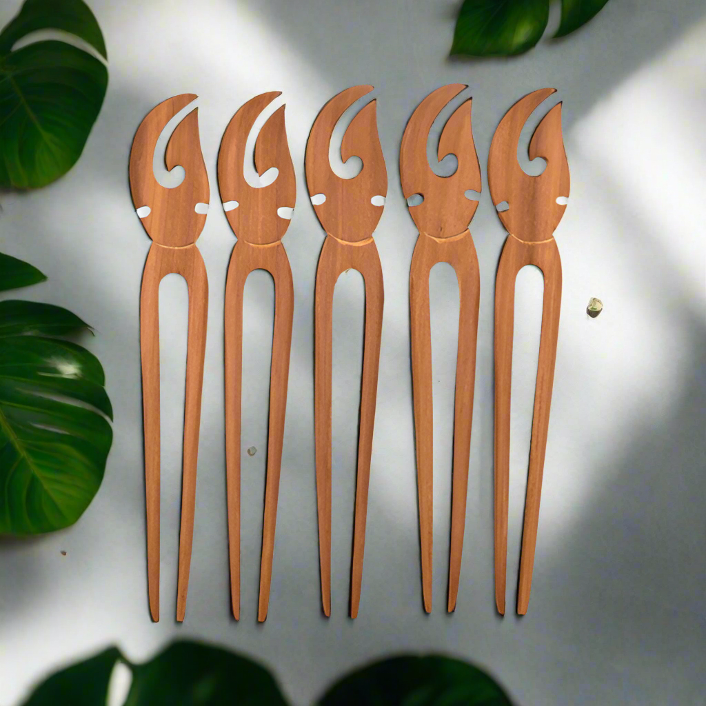 Hand Carved Wooden Hair Sticks