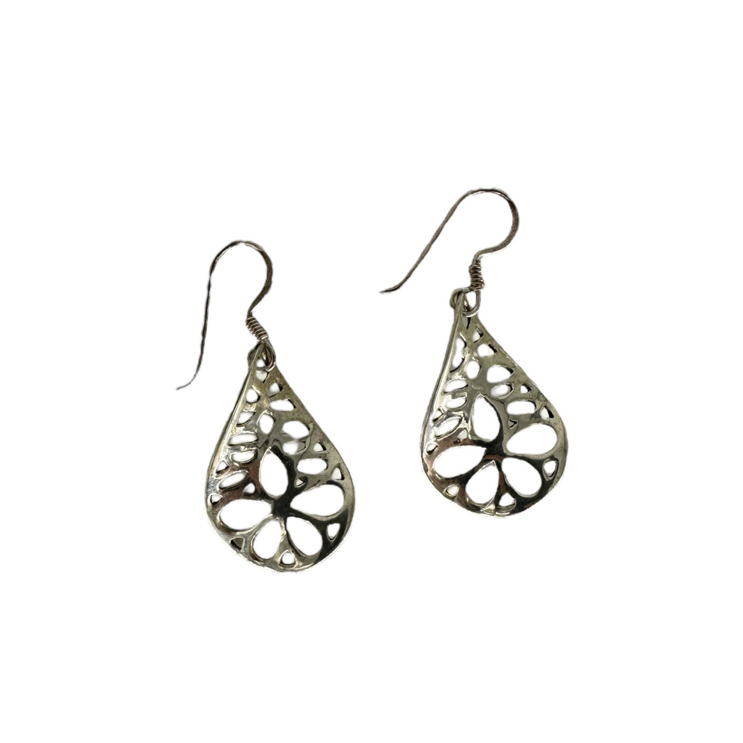 C-Sterling Silver Plumeria Cutout Earrings SE346