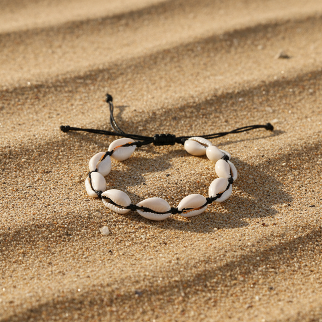 C-Shell Seed String Adjustable Bracelet/Anklet