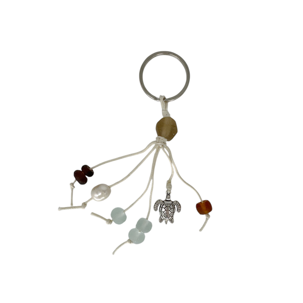 C-Beach Glass Charm Keychain