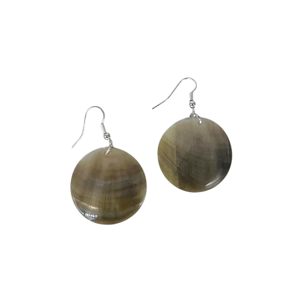 Shell Earrings Gold Shell Disc