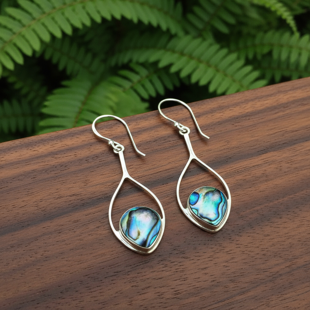 C-Sterling Silver Pau'a Dangle Earrings