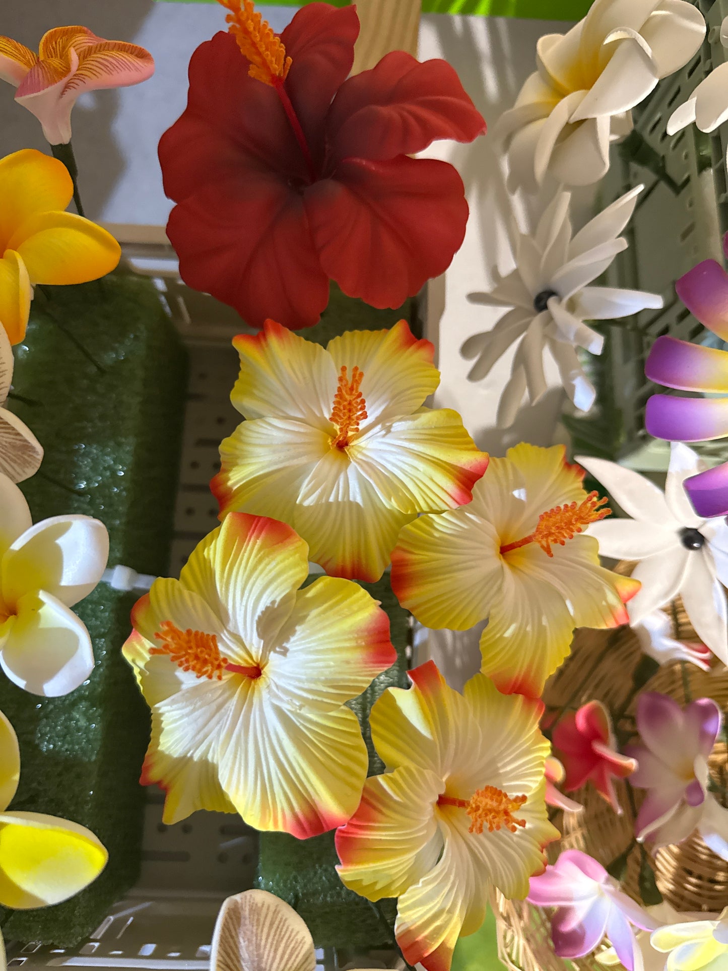 D-Assorted Foam Tropical Flowers w/Stem