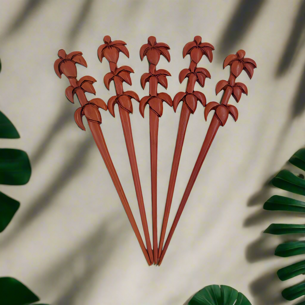 Hand Carved Wooden Hair Sticks