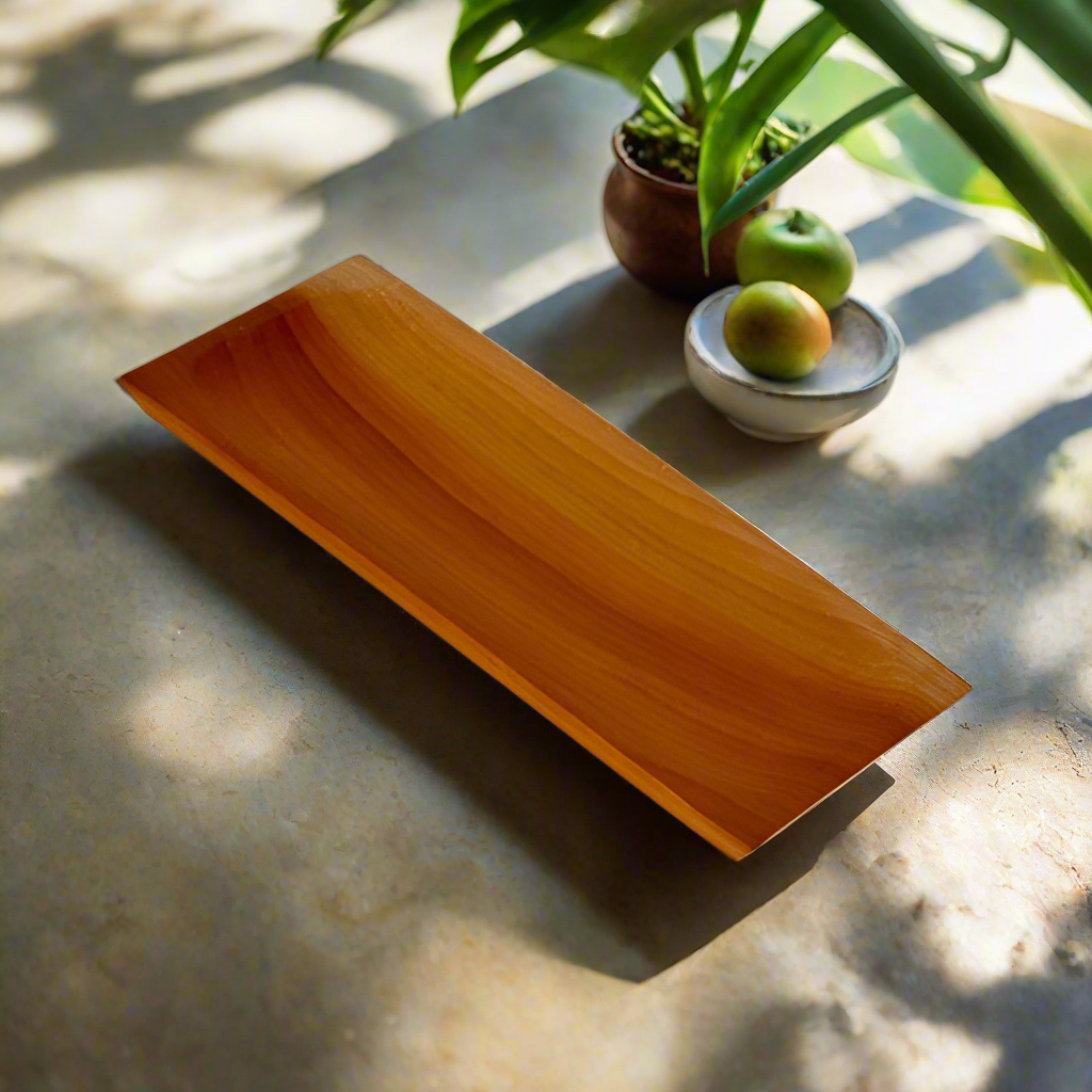 D-Handcarved Fruitwood Pupu Platter Rectangle