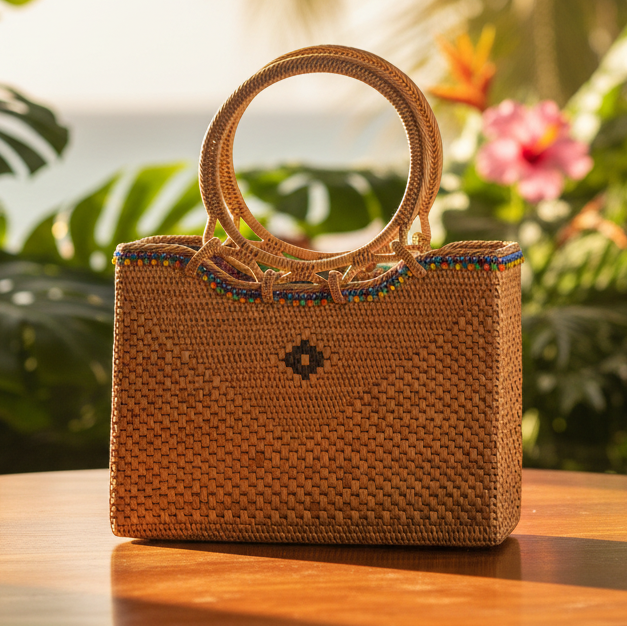 C-Hand Woven Ata Bag Kaumakani