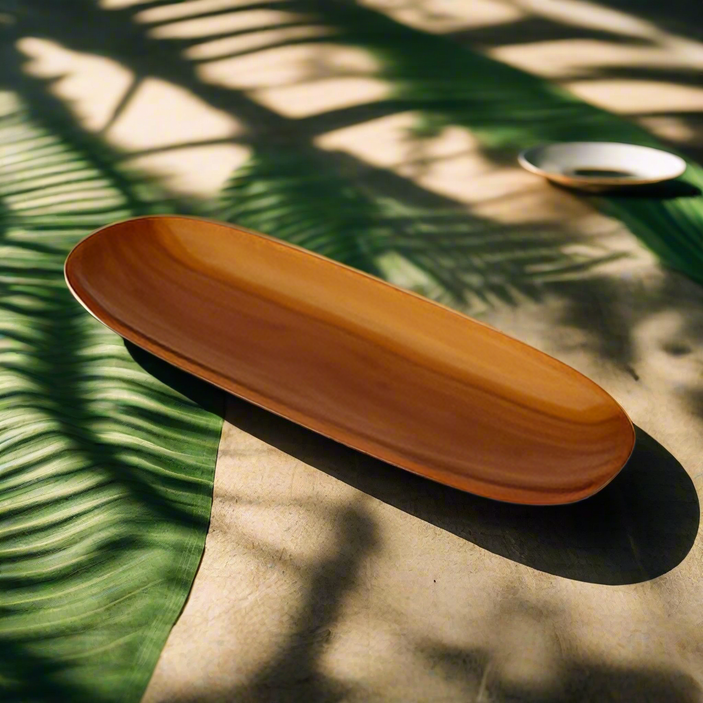 D-Hand carved Fruitwood Pupu Platter Oval (Large)
