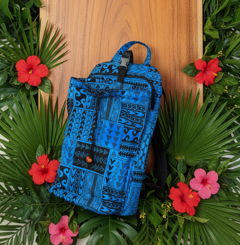 A-To’ere/Tahitian Crossbody Backpack (handheld drum)