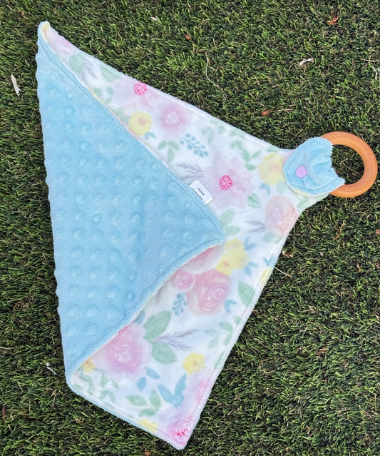 A-Custom Order-Toddler Lovey with Wood Ring