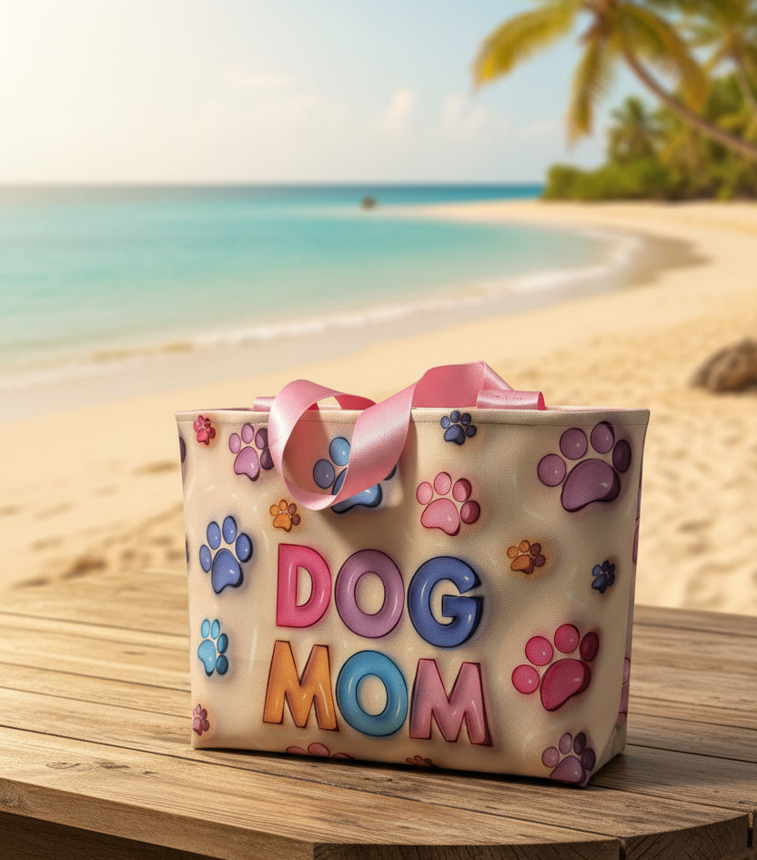 A-Mom Dog- Vinyl Printed Tote