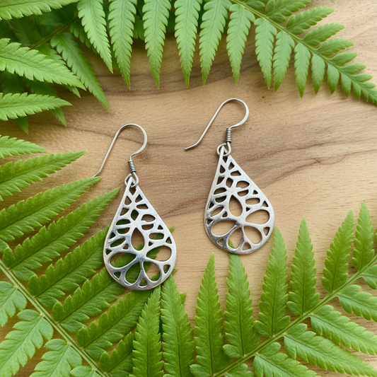 C-Sterling Silver Plumeria Cutout Earrings SE346