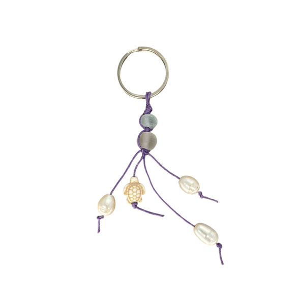 C-Beach Glass Charm Keychain