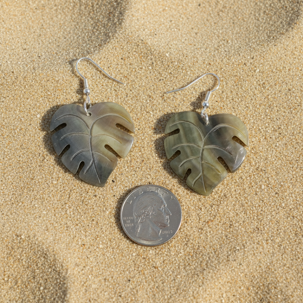 C-Island Shell Monstera Earrings