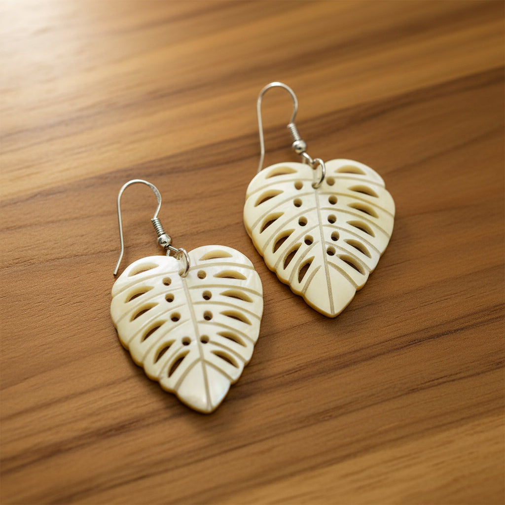 C-Island Shell Monstera Earrings