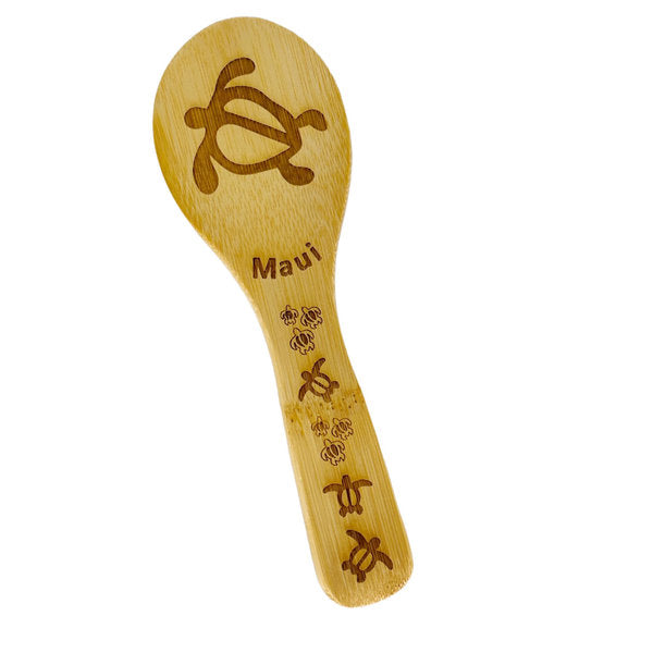 C-Hawaiian Bamboo Carved Rice Paddle