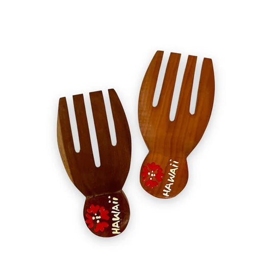 Hand Carved and Painted Sapo Wood Salad Set-Hawaii